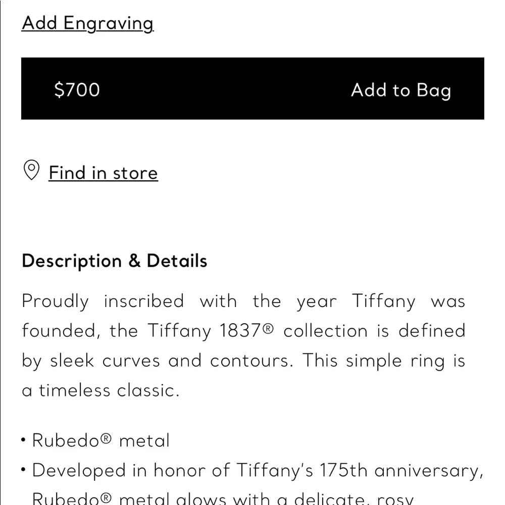 Tiffany & co Rubedo ring medium with size 5.5 - Picture 3 of 10